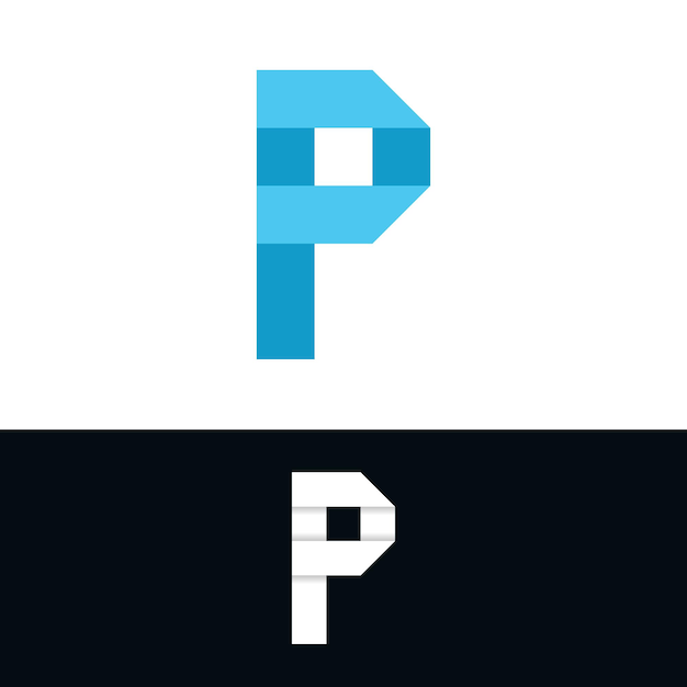 Kreatywny abstrakt projektu logo z początkową literą P Premium Vector