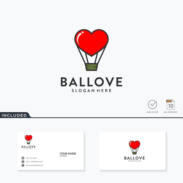 Kreatywny Balon I Miłość Logo Szablon