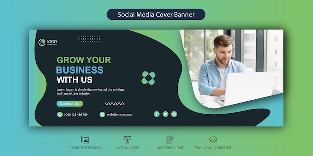 Kreatywny biznes korporacyjny marketing social media facebook okładka banner post projekt szablonu