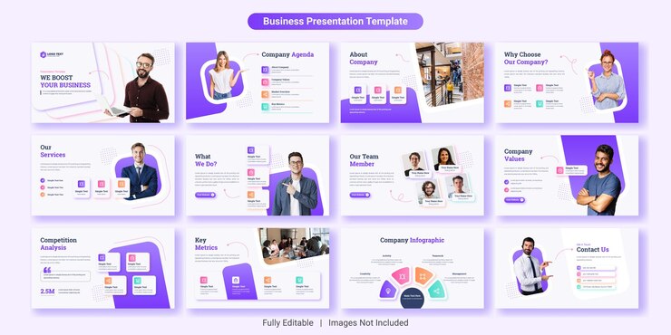 Wektor kreatywny biznesowy zestaw szablonów prezentacji powerpoint slajdy