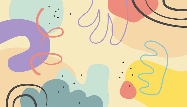 Kreatywny doodle płaska konstrukcja abstrakcyjne kształty tło wektor