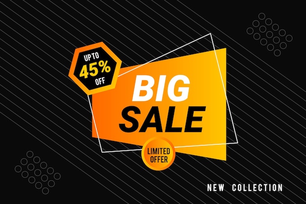Kreatywny duży baner sprzedaży i szablon oferty z abstrakcyjnymi szczegółami