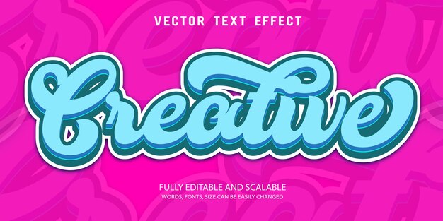 Kreatywny efekt tekstowy 3d edytowalny nowoczesny styl czcionki typografii