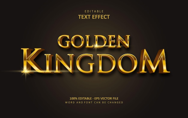Plik wektorowy kreatywny efekt tekstowy złotego królestwa