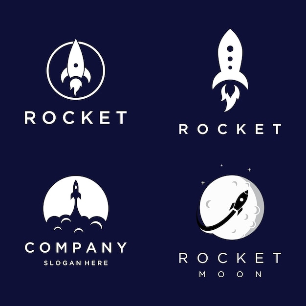 Kreatywny i nowoczesny szablon startowy logostarship z rakietą