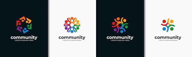 Kreatywny Kolorowy Zestaw Logo Grupy Społecznej