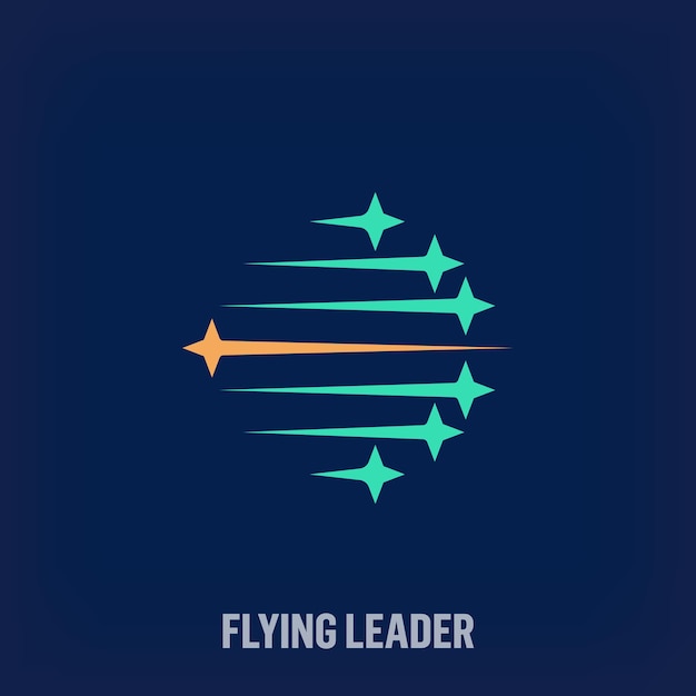 Plik wektorowy kreatywny lider latający i logo gwiazdy splash unikalnie zaprojektowane przejścia kolorystyczne rozwój