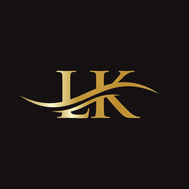 Plik wektorowy kreatywny list lk z luksusową koncepcją nowoczesny projekt logo lk dla tożsamości biznesowej i firmy