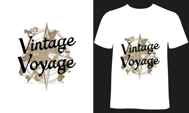 Plik wektorowy kreatywny minimalistyczny projekt koszulki z vintage voyage