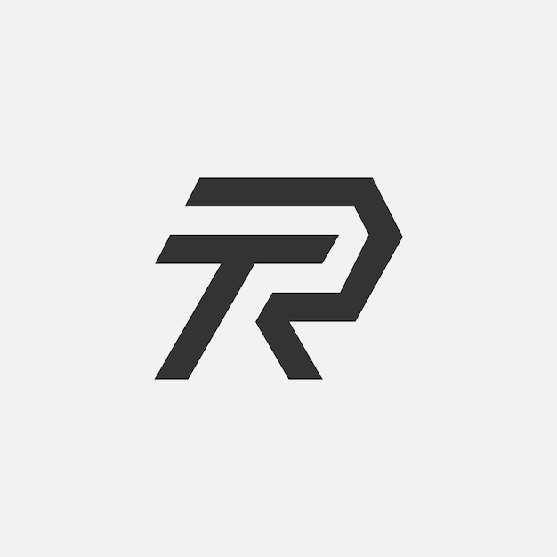 Plik wektorowy kreatywny monogram list logo marki tr lub rt