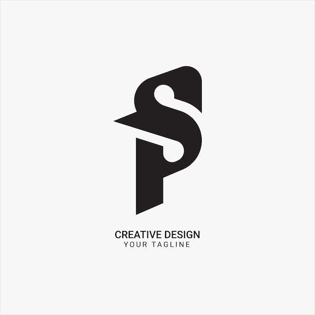 Kreatywny monogram początkowy PS lub SP, płaski, nowoczesny, unikalny, minimalistyczny projekt logo marki