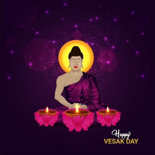 Kreatywny Projekt Baneru Happy Vesak Day