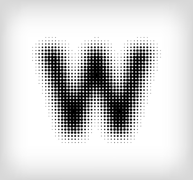 Plik wektorowy kreatywny projekt kropkowanej litery w zestaw piksela alfabetu jest płaski i stały