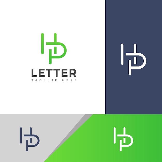 Kreatywny projekt logo HP z literą PH