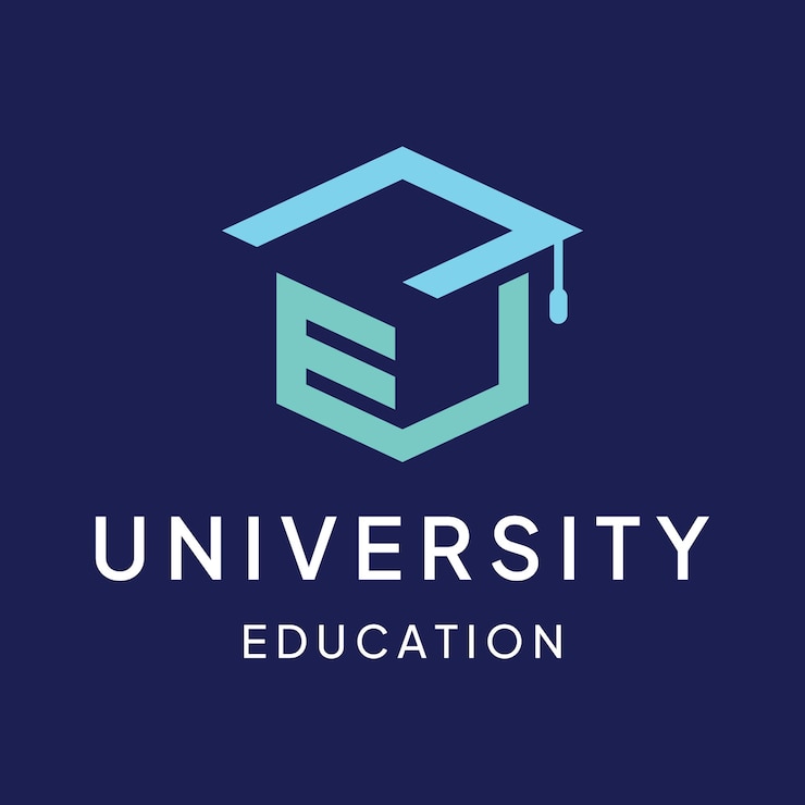 Wektor kreatywny projekt szablonu logo edukacji studenckiej z ołówkiem do książki kapeluszowej lub znakiem długopisuzainspirowany przez absolwentówlogo dla uniwersytetów, kolegiów edukacji i szkół