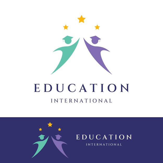 Kreatywny Projekt Szablonu Logo Edukacji Studenckiej Z Ołówkiem Do Książki Kapeluszowej Lub Znakiem Długopisuzainspirowany Przez Absolwentówlogo Dla Uniwersytetów, Kolegiów Edukacji I Szkół