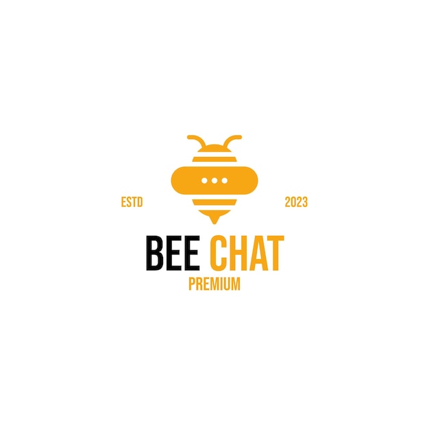 Plik wektorowy kreatywny pszczoła czat logo projekt wektor koncepcja ilustracja pomysł