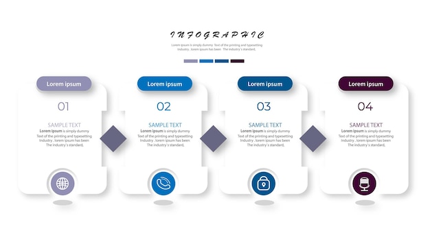 Kreatywny Szablon Infografiki Z Ikonami I 4 Opcjami