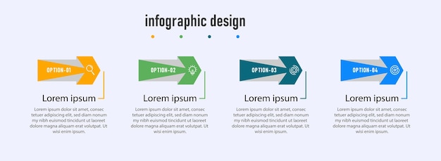 Kreatywny szablon projektowania infografiki szablon osi czasowej z 4 krokami Premium Vector