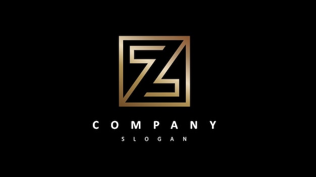 Kreatywny złoty szablon logo Z