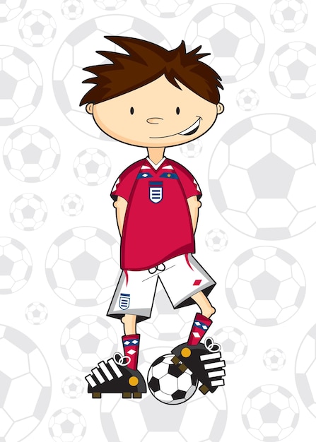 Plik wektorowy kreskówka angielski piłkarz piłka nożna sport ilustracja