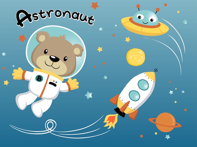 Kreskówka Astronauta W Kosmosie