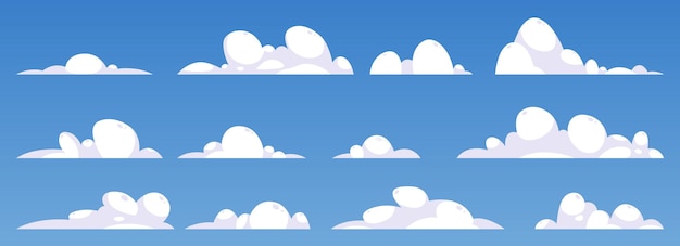 Plik wektorowy kreskówka chmury kolekcja wektor ilustracja na białym tle