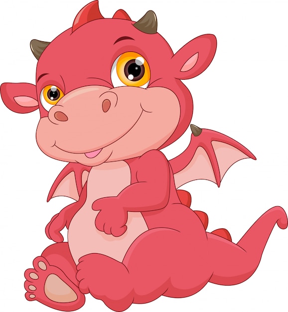 Plik wektorowy kreskówka cute baby dragon