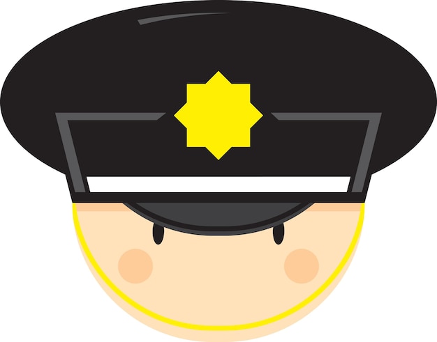Plik wektorowy kreskówka duża głowa policjant charakter ilustracji służb ratowniczych