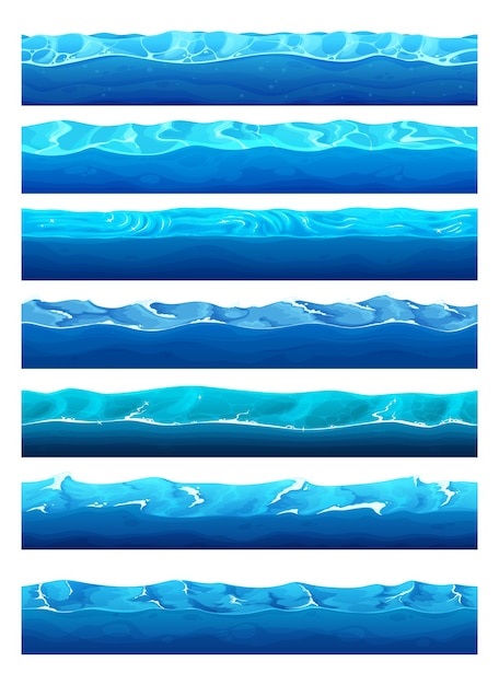 Plik wektorowy kreskówka gra powierzchniowa woda fale oceanu lub morza