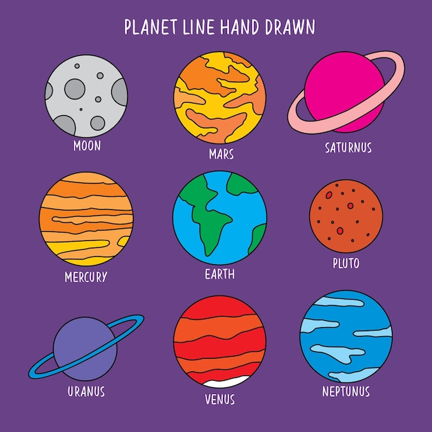 Plik wektorowy kreskówka ikona planety
