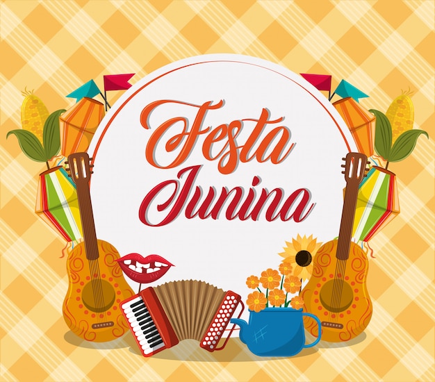 Kreskówka Koncepcja Festa Junina