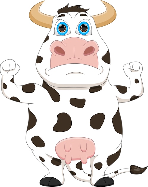 Plik wektorowy kreskówka krowa na białym tle