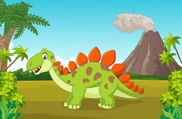 Kreskówka ładny Dinozaur W Dżungli