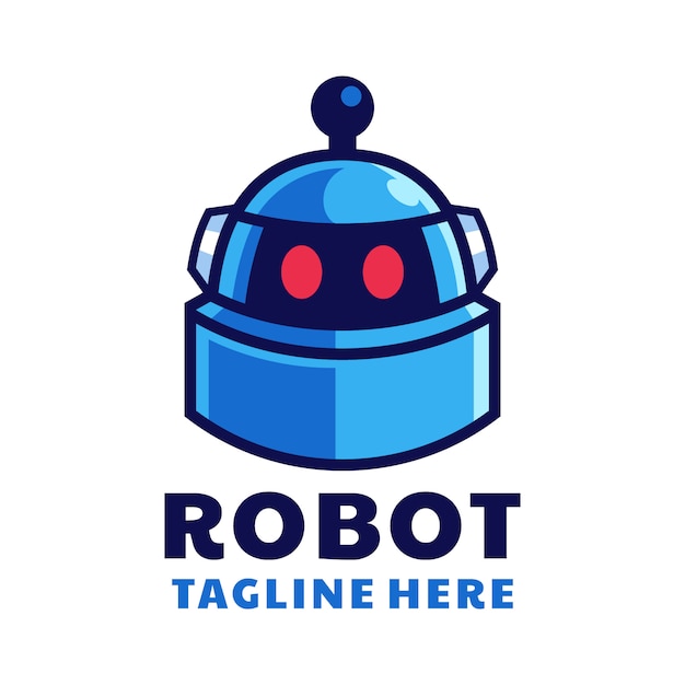 kreskówka logo głowa robota