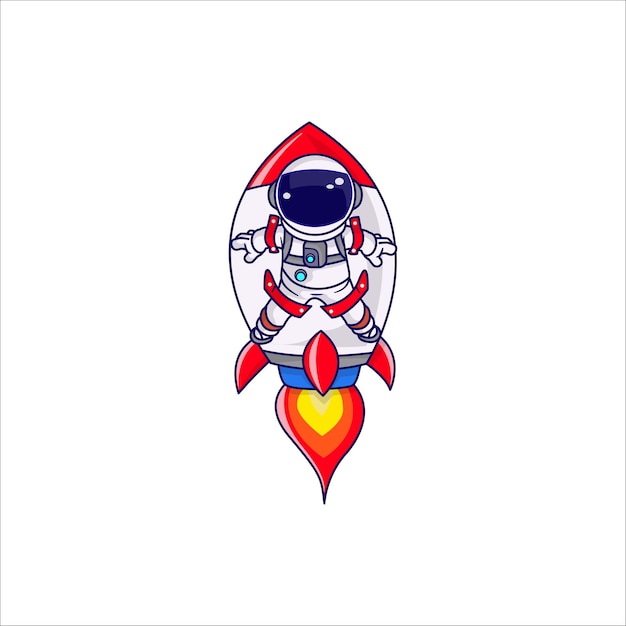Kreskówka Logo Wektor ładny Astronauta