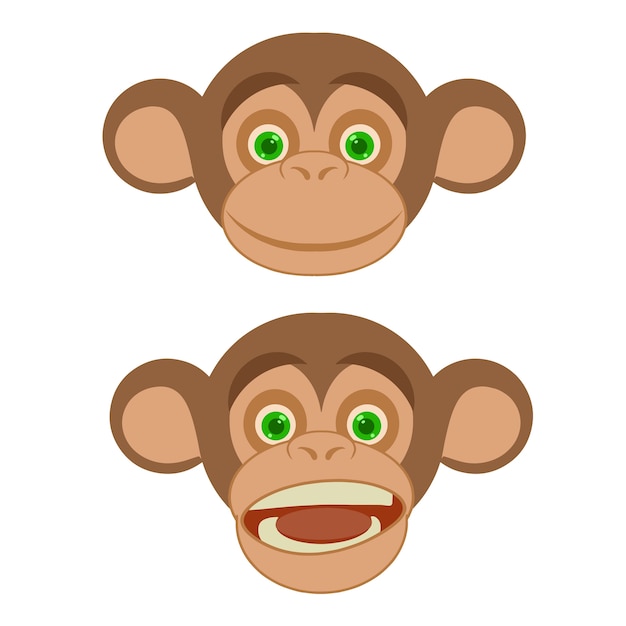 Plik wektorowy kreskówka małpa uśmiech twarz logo