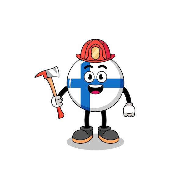 Plik wektorowy kreskówka maskotka fińskiego strażaka