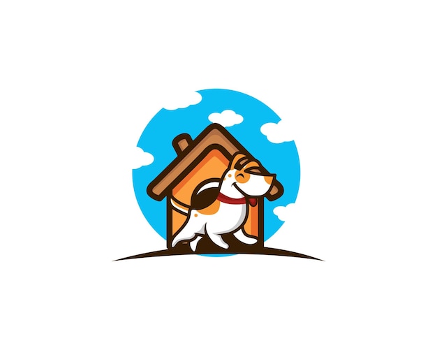 Plik wektorowy kreskówka maskotka logo zabawy psa