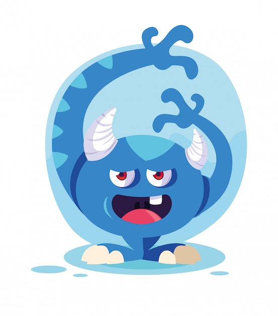 Plik wektorowy kreskówka niebieski potwór