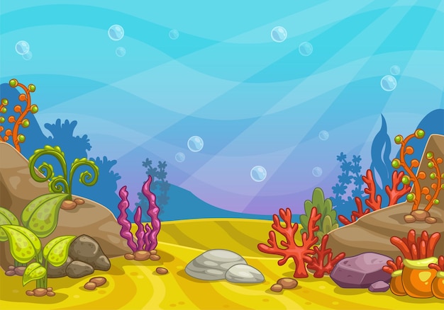 Kreskówka Podwodne Tło Natura Dna Oceanu