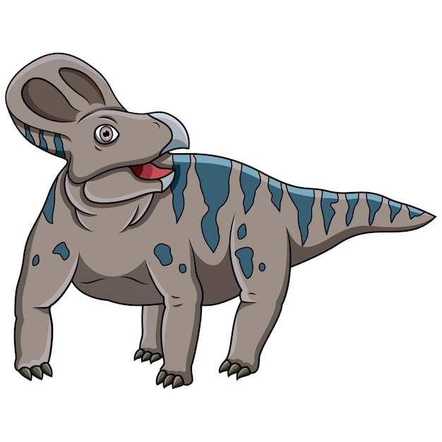 Kreskówka Protoceratops Na Białym Tle