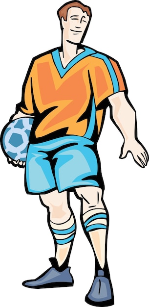 Plik wektorowy kreskówka przedstawiająca chłopca w pomarańczowej koszuli z numerem 2.