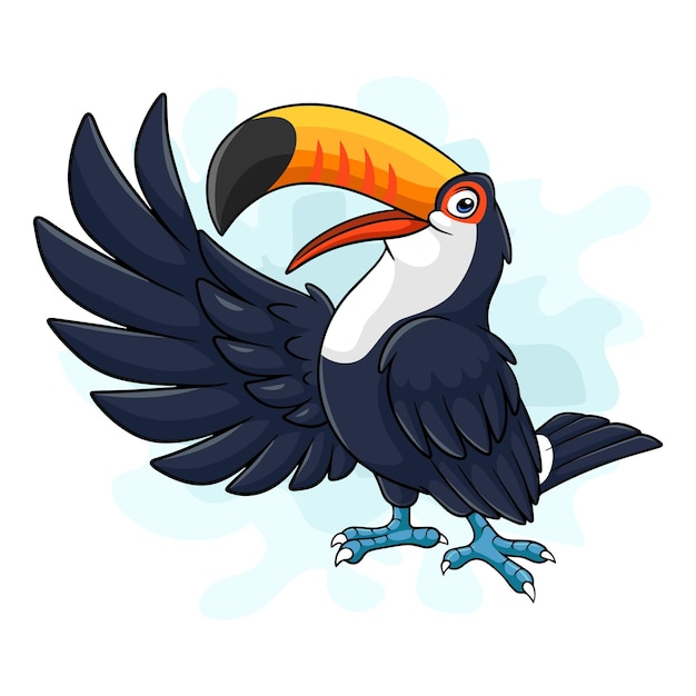 Plik wektorowy kreskówka ptak tukan na białym tle