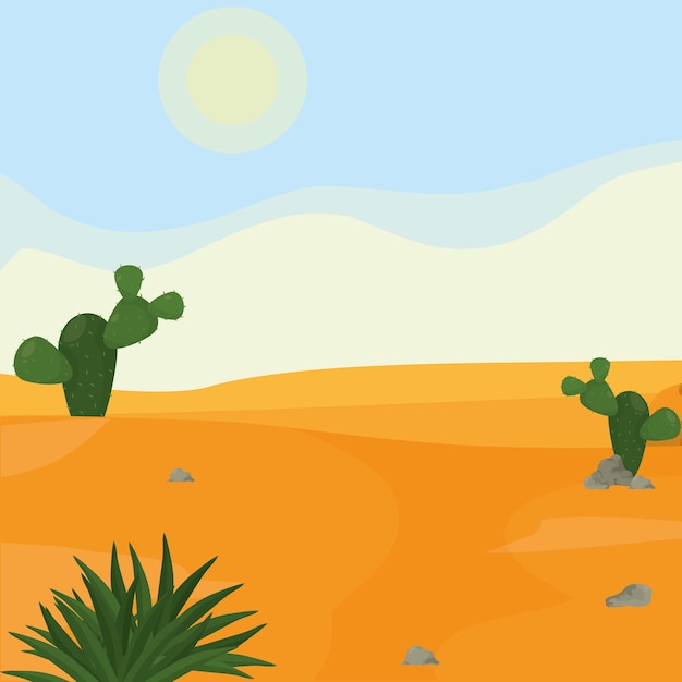 Kreskówka pustyni krajobraz
