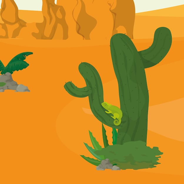 Plik wektorowy kreskówka pustyni krajobraz