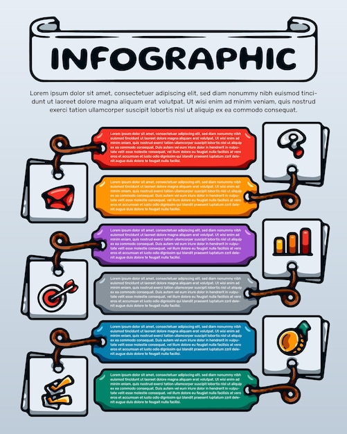 Kreskówka Ręcznie Rysowane Projekt Infografiki