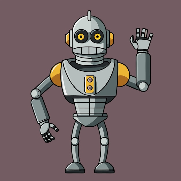 kreskówka robota z słowem robot na nim