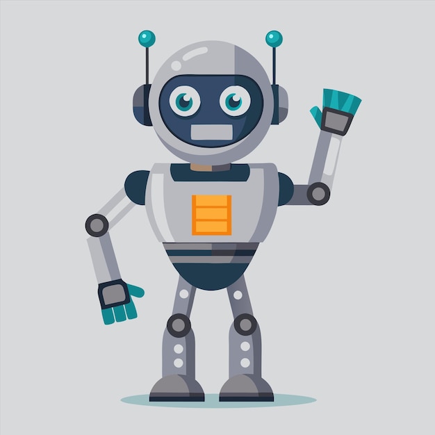 kreskówka robota z słowem robot na nim