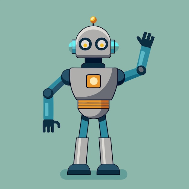 kreskówka robota z słowem robot na nim